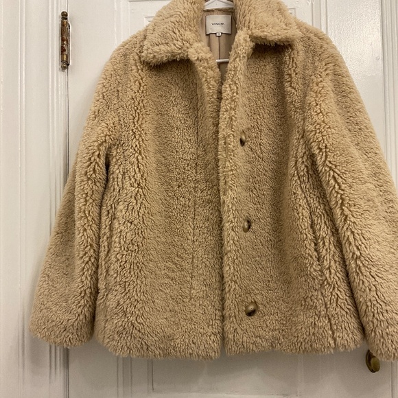 VINCE WOMEN'S TEXTURED FAUX FUR JACKET - Picture 7 of 8